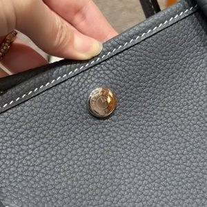 Hermes Garden Party 36 Bag Handmade In Negonda Calfskin Leather Silver Hardware 85 Ardoise - Image 10