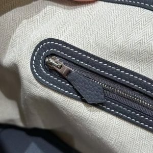 Hermes Garden Party 36 Bag Handmade In Negonda Calfskin Leather Silver Hardware 85 Ardoise - Image 3
