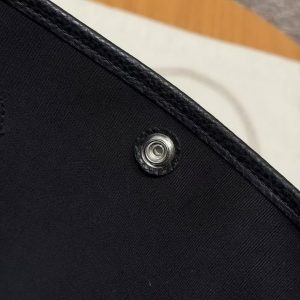 Hermes Garden Party 36 Bag Handmade In Negonda Calfskin Leather And Canvas Silver Hardware 89 Noir - Image 5