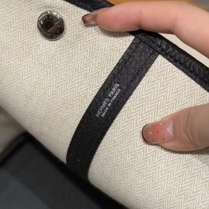 Hermes Garden Party 36 Bag Handmade In Vache Country Calfskin Leather Silver Hardware 89 Noir - Image 10