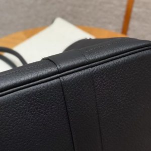 Hermes Garden Party 36 Bag Handmade In Vache Country Calfskin Leather Silver Hardware 89 Noir - Image 3