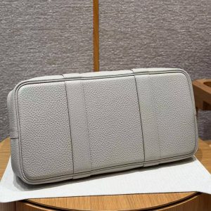 Hermes Garden Party 36 Bag Handmade In Vache Country Calfskin Leather Silver Hardware 8L Beton - Image 13