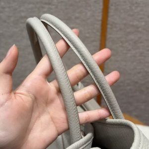 Hermes Garden Party 36 Bag Handmade In Vache Country Calfskin Leather Silver Hardware 8L Beton - Image 9