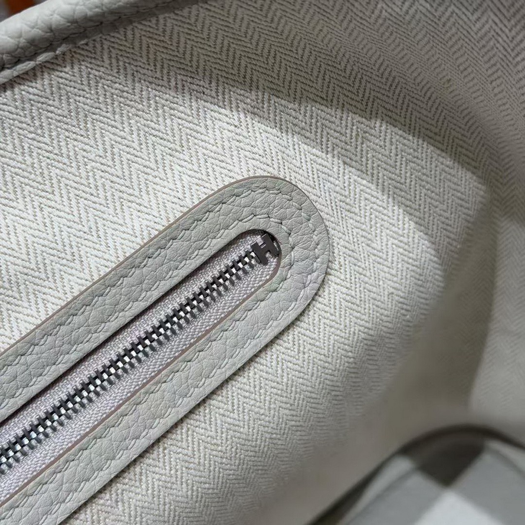 Hermes Garden Party 36 Bag Handmade In Vache Country Calfskin Leather Silver Hardware 8L Beton - Image 6