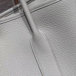 Hermes Garden Party 36 Bag Handmade In Vache Country Calfskin Leather Silver Hardware 8L Beton - Image 4
