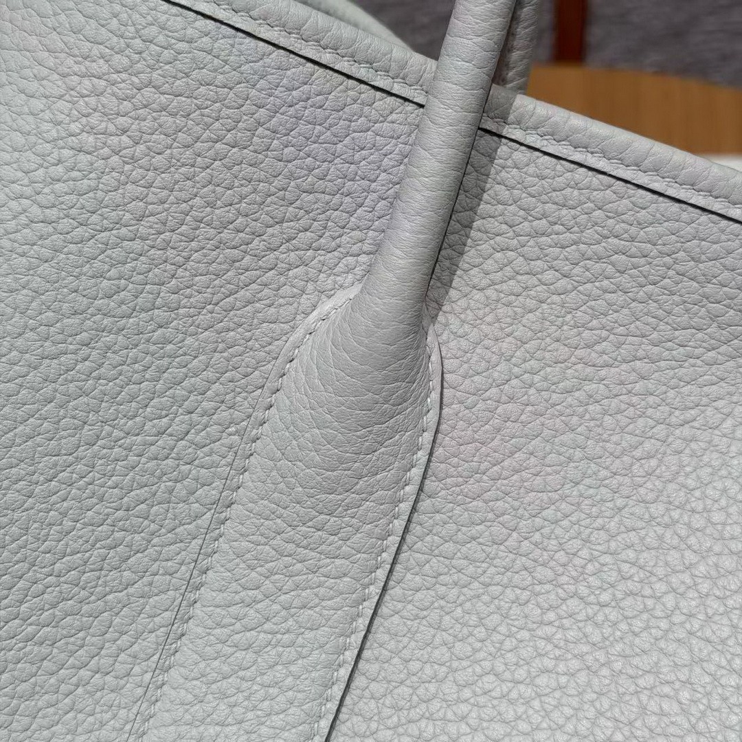 Hermes Garden Party 36 Bag Handmade In Vache Country Calfskin Leather Silver Hardware 8L Beton - Image 3