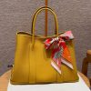 Hermes Garden Party 36 Bag Handmade In Vache Country Calfskin Leather Silver Hardware 9D Jaune
