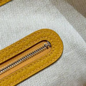 Hermes Garden Party 36 Bag Handmade In Vache Country Calfskin Leather Silver Hardware 9D Jaune - Image 4