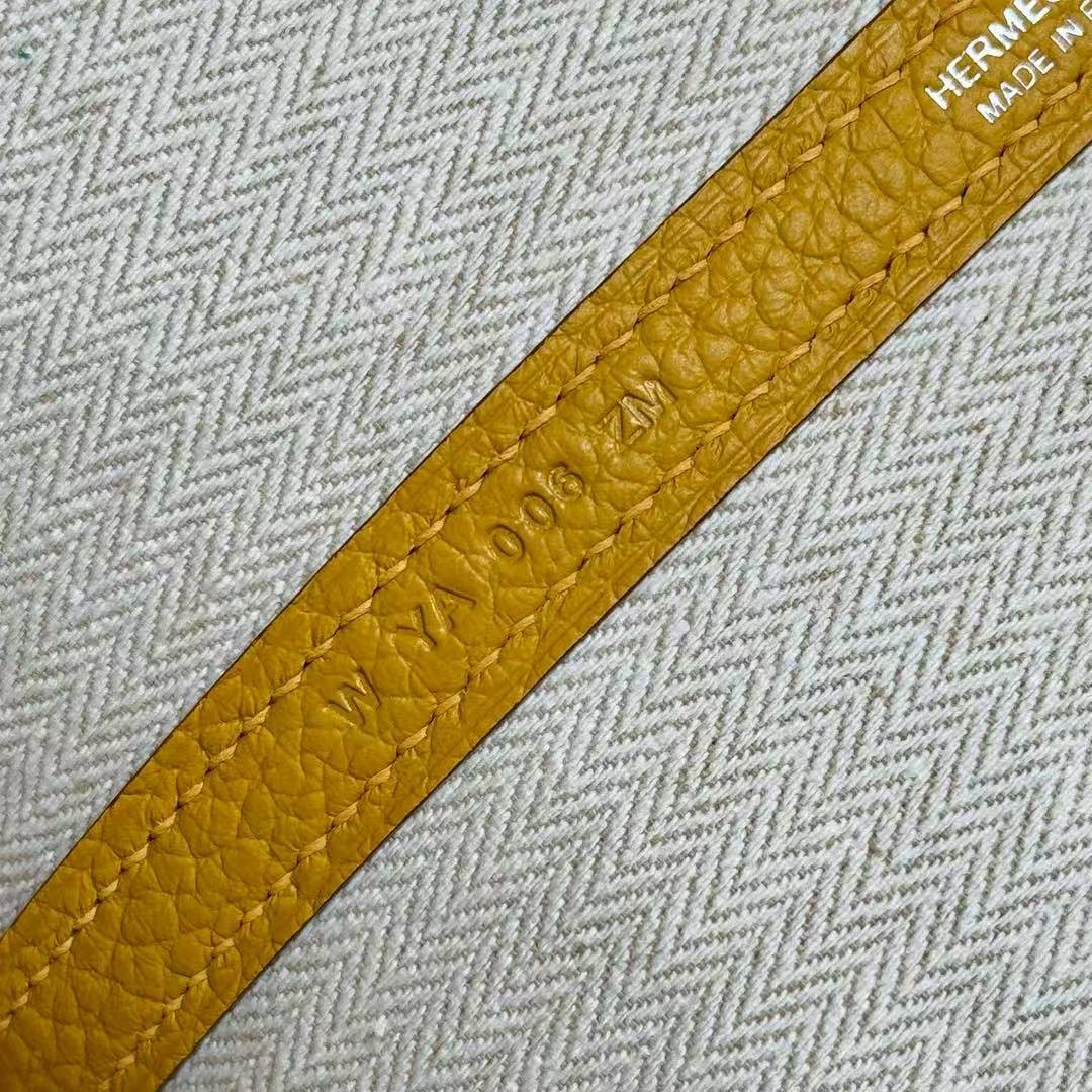 Hermes Garden Party 36 Bag Handmade In Vache Country Calfskin Leather Silver Hardware 9D Jaune - Image 3