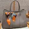 Hermes Garden Party 36 Bag Handmade In Vache Country Calfskin Leather Silver Hardware M8 Girs Asphalted