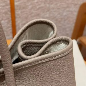 Hermes Garden Party 36 Bag Handmade In Vache Country Calfskin Leather Silver Hardware M8 Girs Asphalted - Image 6
