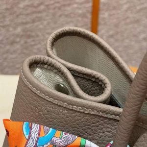 Hermes Garden Party 36 Bag Handmade In Vache Country Calfskin Leather Silver Hardware M8 Girs Asphalted - Image 5