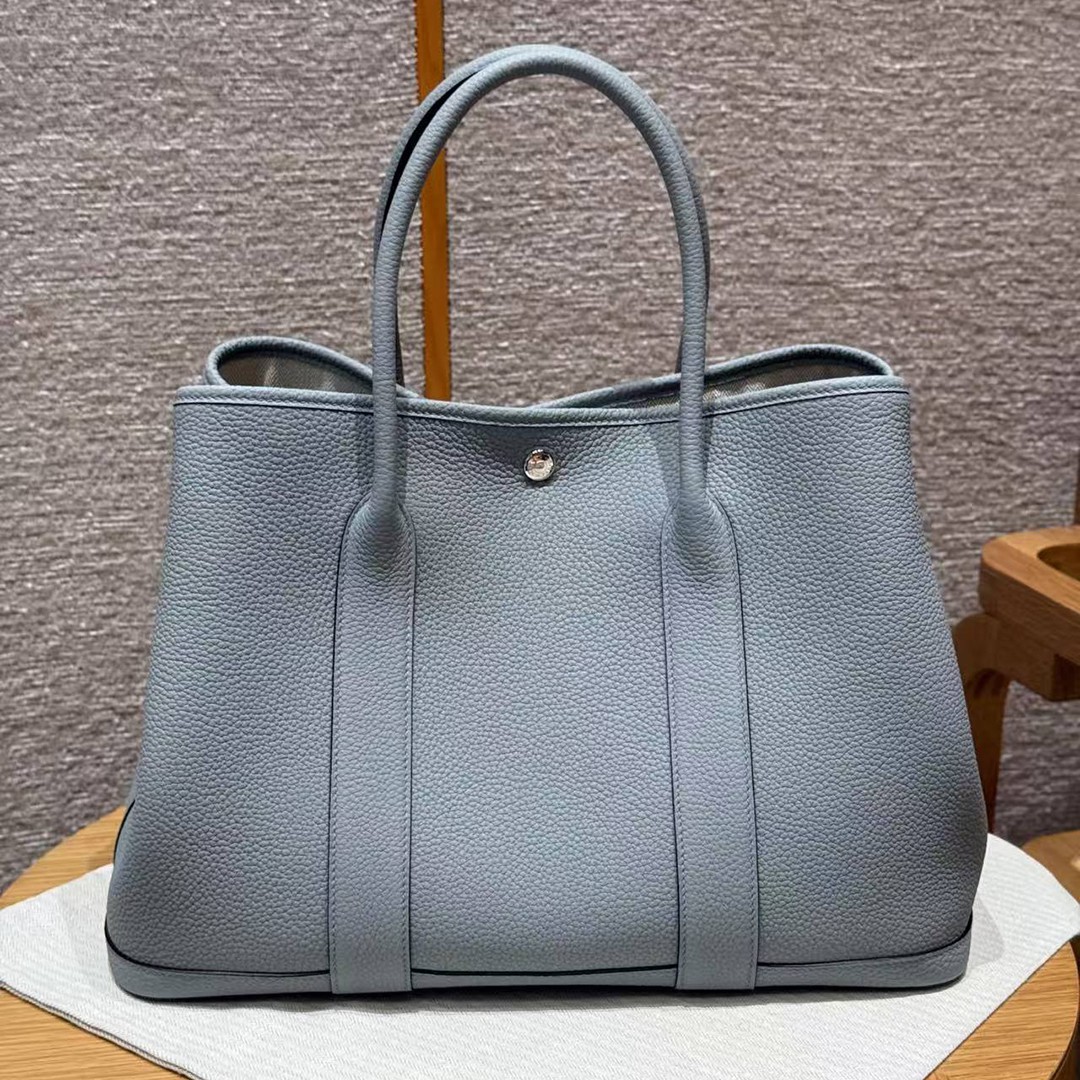 Hermes Garden Party 36 Bag Handmade In Vache Country Calfskin Leather Silver Hardware P0 Girs Pantin - Image 2