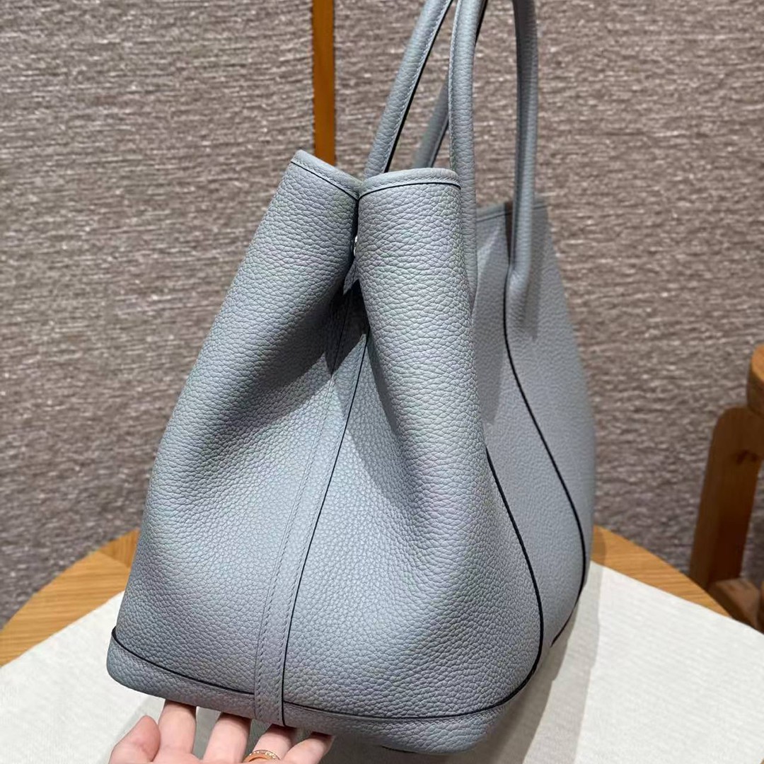 Hermes Garden Party 36 Bag Handmade In Vache Country Calfskin Leather Silver Hardware P0 Girs Pantin - Image 17