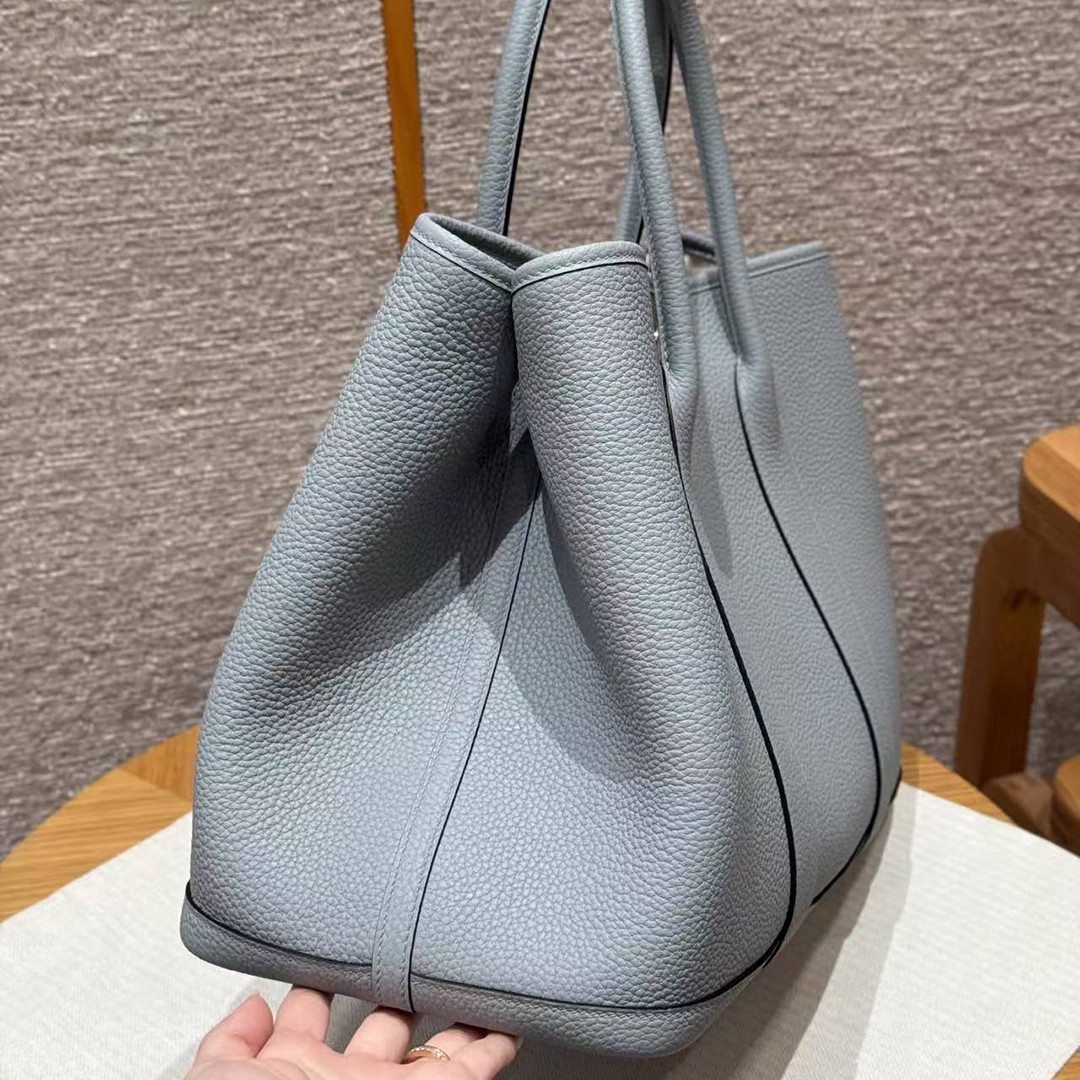 Hermes Garden Party 36 Bag Handmade In Vache Country Calfskin Leather Silver Hardware P0 Girs Pantin - Image 16