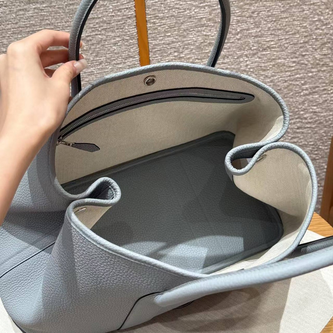 Hermes Garden Party 36 Bag Handmade In Vache Country Calfskin Leather Silver Hardware P0 Girs Pantin - Image 14