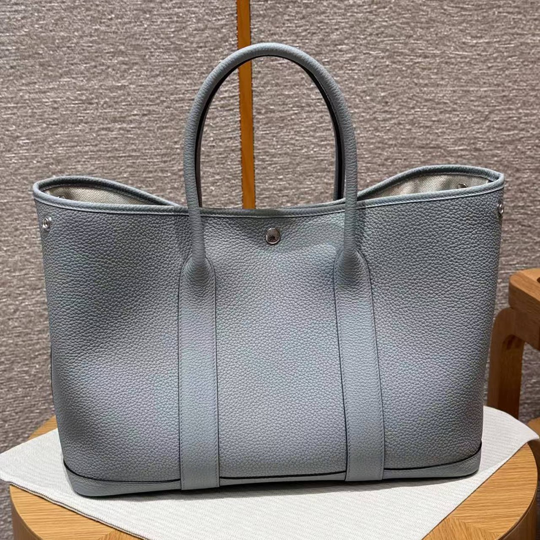 Hermes Garden Party 36 Bag Handmade In Vache Country Calfskin Leather Silver Hardware P0 Girs Pantin - Image 10