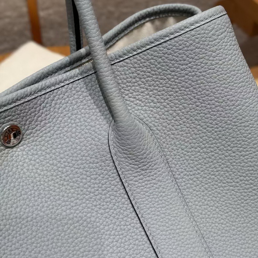 Hermes Garden Party 36 Bag Handmade In Vache Country Calfskin Leather Silver Hardware P0 Girs Pantin - Image 6