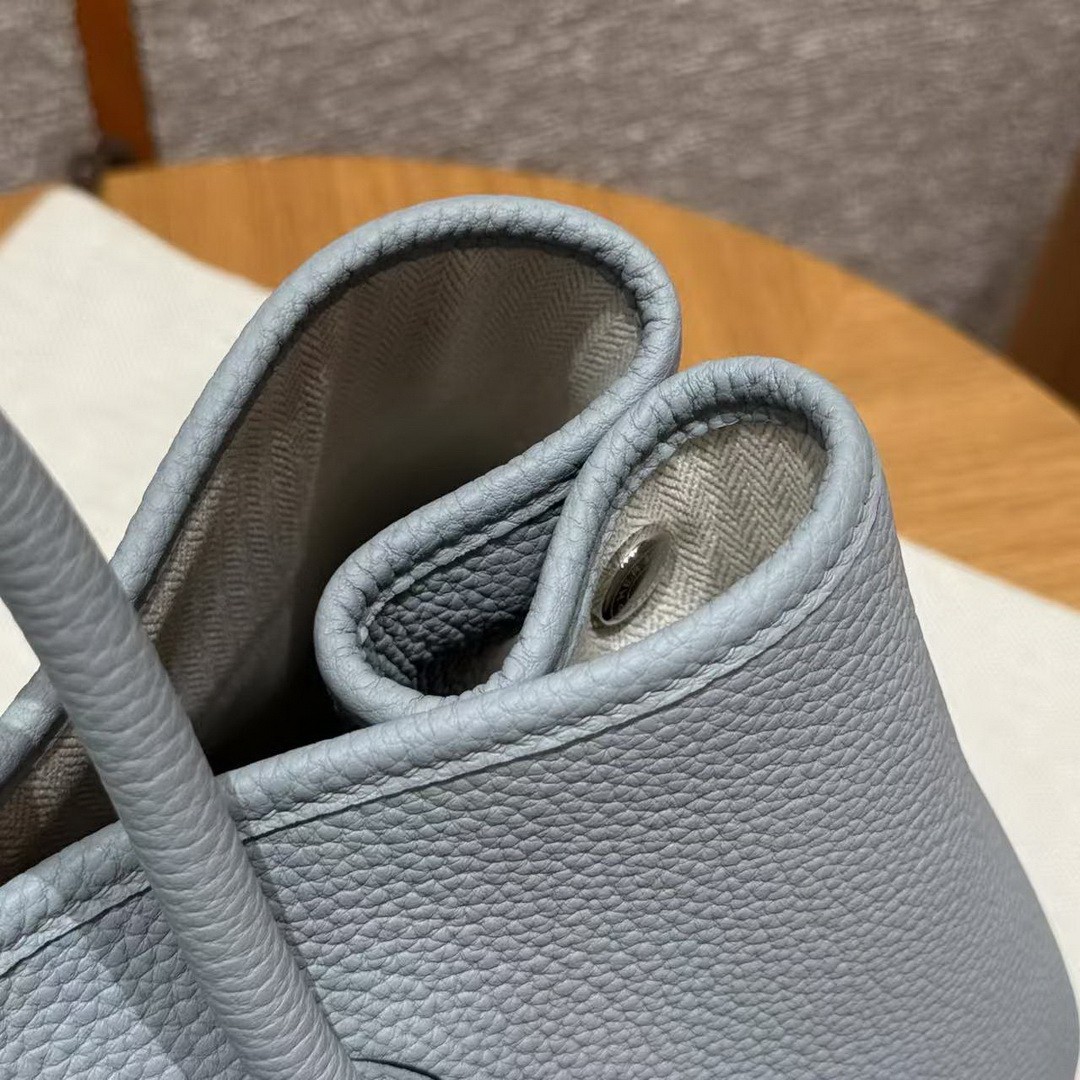 Hermes Garden Party 36 Bag Handmade In Vache Country Calfskin Leather Silver Hardware P0 Girs Pantin - Image 5