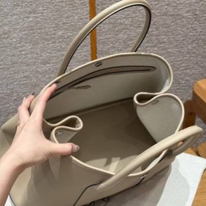 Hermes Garden Party 36 Bag Handmade In Epsom Calfskin Leather Silver Hardware S2 Trench - Image 15