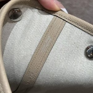 Hermes Garden Party 36 Bag Handmade In Epsom Calfskin Leather Silver Hardware S2 Trench - Image 14