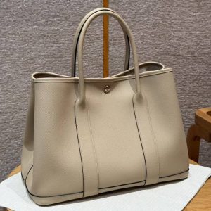 Hermes Garden Party 36 Bag Handmade In Epsom Calfskin Leather Silver Hardware S2 Trench - Image 11