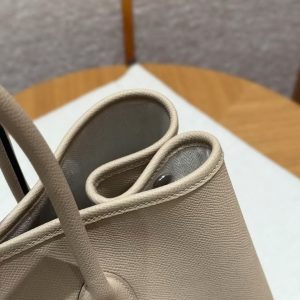 Hermes Garden Party 36 Bag Handmade In Epsom Calfskin Leather Silver Hardware S2 Trench - Image 8