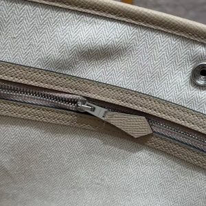 Hermes Garden Party 36 Bag Handmade In Epsom Calfskin Leather Silver Hardware S2 Trench - Image 6
