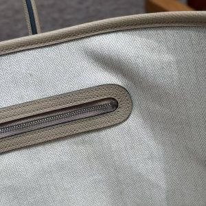 Hermes Garden Party 36 Bag Handmade In Epsom Calfskin Leather Silver Hardware S2 Trench - Image 5