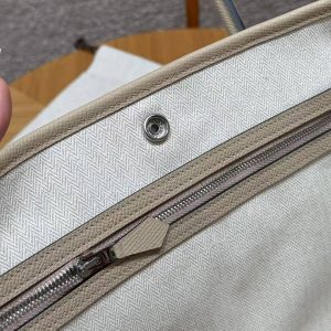 Hermes Garden Party 36 Bag Handmade In Epsom Calfskin Leather Silver Hardware S2 Trench - Image 3