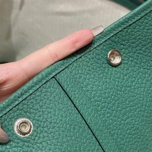 Hermes Garden Party 36 Bag Handmade In Vache Country Calfskin Leather Silver Hardware U4 Vert Vertigo - Image 9
