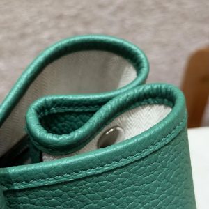 Hermes Garden Party 36 Bag Handmade In Vache Country Calfskin Leather Silver Hardware U4 Vert Vertigo - Image 8