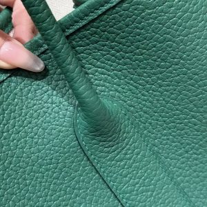 Hermes Garden Party 36 Bag Handmade In Vache Country Calfskin Leather Silver Hardware U4 Vert Vertigo - Image 7