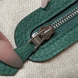 Hermes Garden Party 36 Bag Handmade In Vache Country Calfskin Leather Silver Hardware U4 Vert Vertigo - Image 6