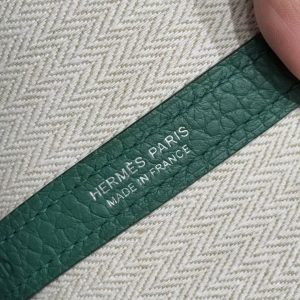 Hermes Garden Party 36 Bag Handmade In Vache Country Calfskin Leather Silver Hardware U4 Vert Vertigo - Image 4