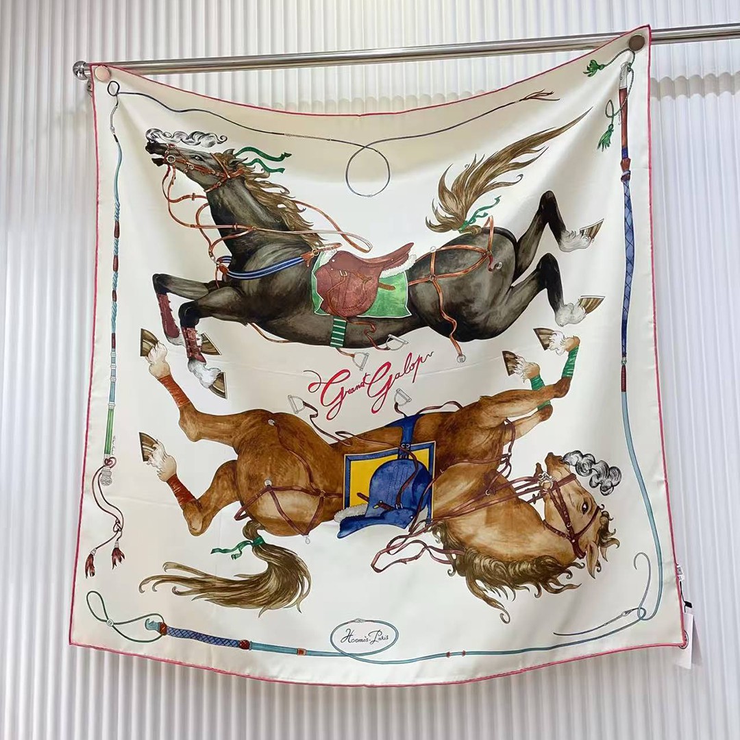 Hermes Grand Galop Scarf 90 100% H004311S 06 - Image 17