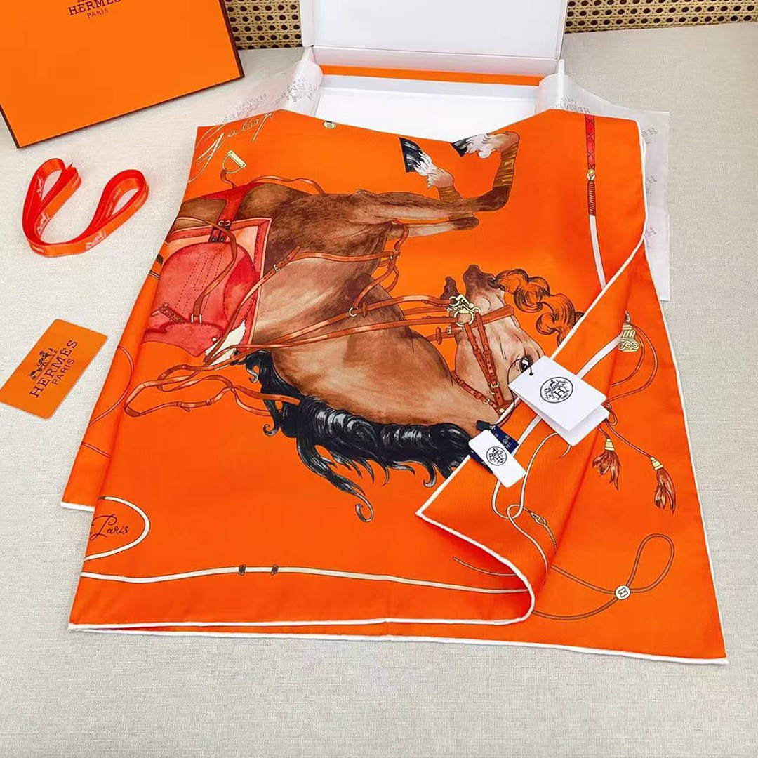 Hermes Grand Galop Scarf 90 100% H004311S 06 - Image 12