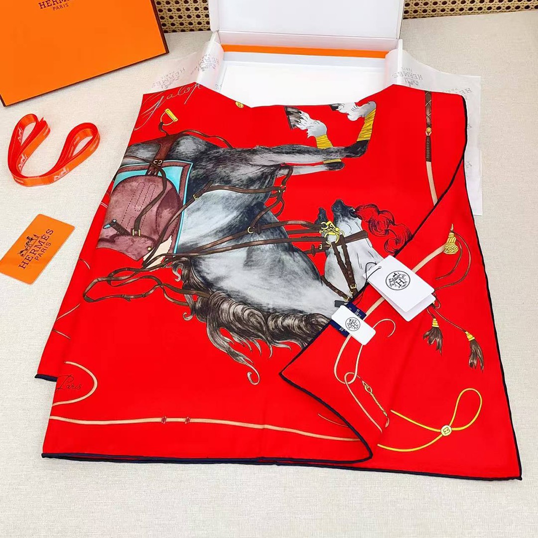 Hermes Grand Galop Scarf 90 100% H004311S 06 - Image 10