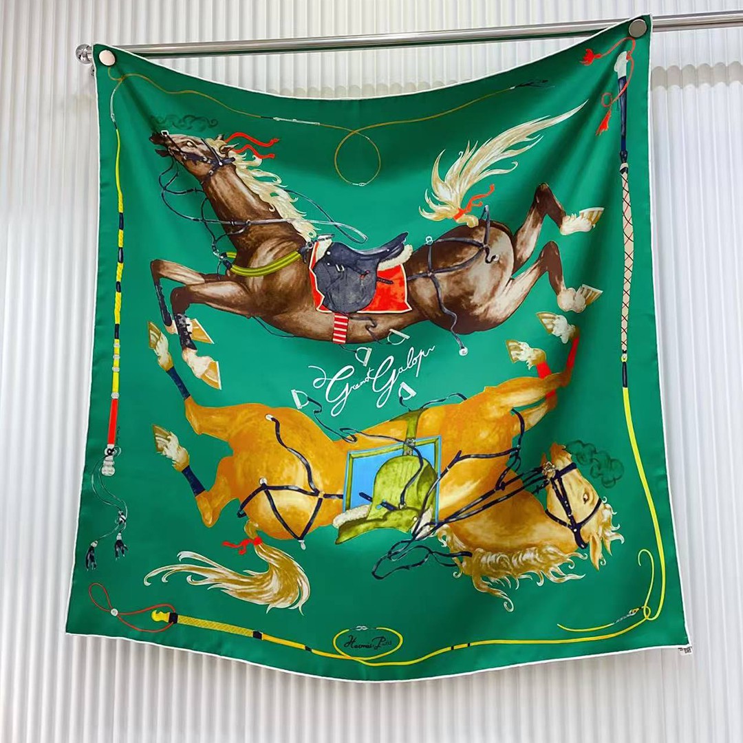 Hermes Grand Galop Scarf 90 100% H004311S 06 - Image 7