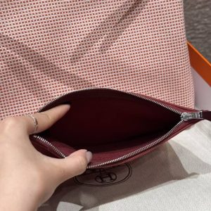 Hermes Herbag Zip 31 Bag Retourne Farbe écru Brique Mauve Pale Rouge Sellier Handmade In Canvas and Hunter Cowhide Silver Hardware - Image 3