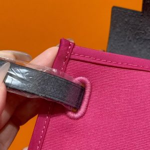 Hermes Herbag Zip 31 Bag Retourne 9i Magnolia 73 Blue Saphir Handmade In Canvas and Hunter Cowhide Silver Hardware - Image 12