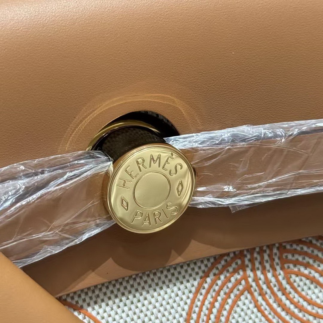 Hermes Herbag Zip 31 Bag Retourne Orange Mécano Ecru Beige Nature Handmade In Canvas and Hunter Cowhide Gold Hardware - Image 22