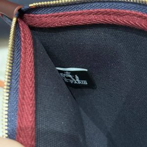 Hermes Herbag Zip 31 Bag Retourne 7U Blue Navy 0G Rouga Seller Handmade In Canvas and Hunter Cowhide Gold Hardware - Image 13