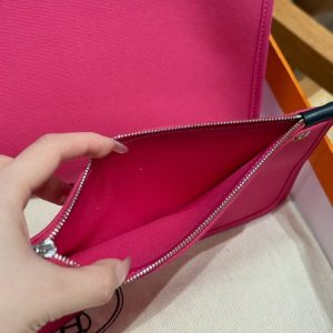 Hermes Herbag Zip 31 Bag Retourne 9i Magnolia 73 Blue Saphir Handmade In Canvas and Hunter Cowhide Silver Hardware - Image 9