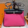 Hermes Herbag Zip 31 Bag Retourne 9i Magnolia 73 Blue Saphir Handmade In Canvas and Hunter Cowhide Silver Hardware