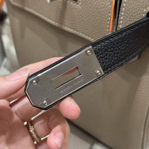 Hac a Dos PM Backpack Handmade In Togo Calfskin Leather Silver Hardware 81 Girs Tourterlle 89 Noir - Image 11