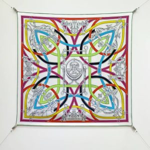 Hermes Harnais Legendaire Scarf 90 100% Silk H004299S 05 - Image 8