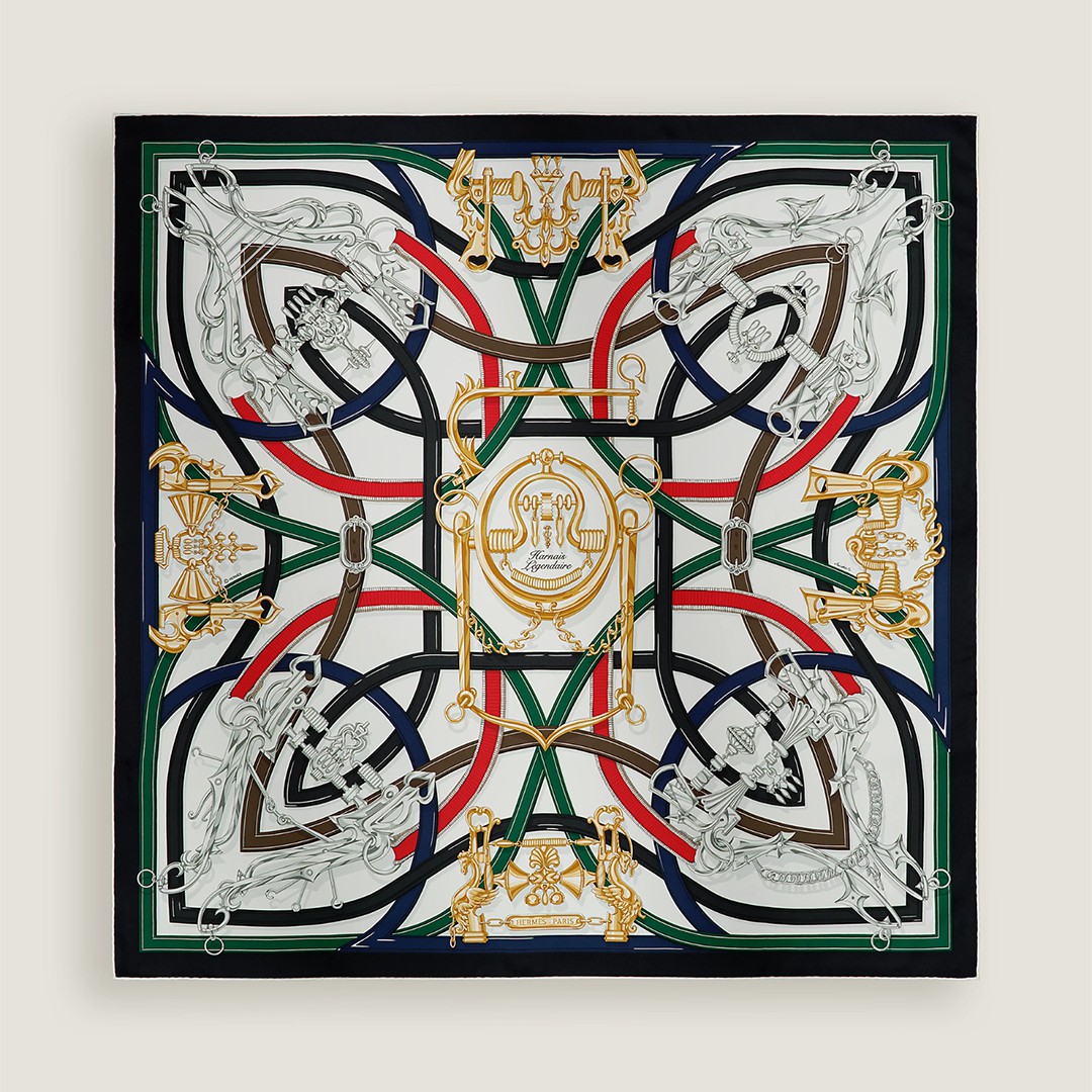 Hermes Harnais Legendaire Scarf 90 100% Silk H004299S 05