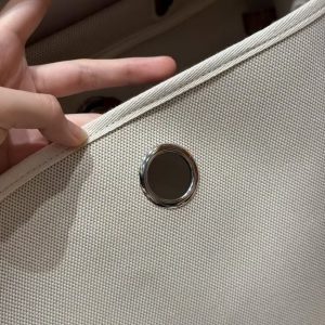 Hermes Herbag Messenger 39 Bag 10 Craie 37 Gold Handmade In H Viking Canvas and Hunter Cowhide Silver Hardware - Image 9