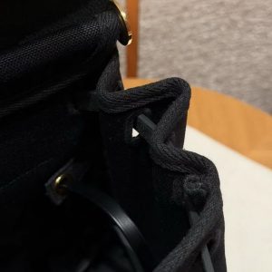 Hermes Herbag Messenger 39 Bag Noir Handmade In Militaire Canvas and Hunter Cowhide Gold Hardware - Image 8